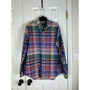 Ralph Lauren Mens Plaid Button Up Blouse Size L
